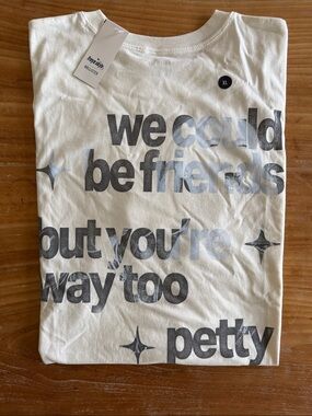 Freya Skye Hollister Shirt -  White Graphic Tee - 'We Could Be Friends'